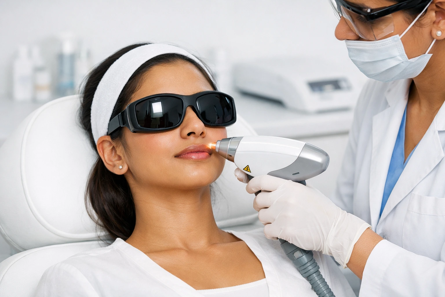 Laser hair removal treatment on face for smooth skin in India