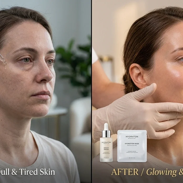 Facial rejuvenation treatment improving skin glow and texture